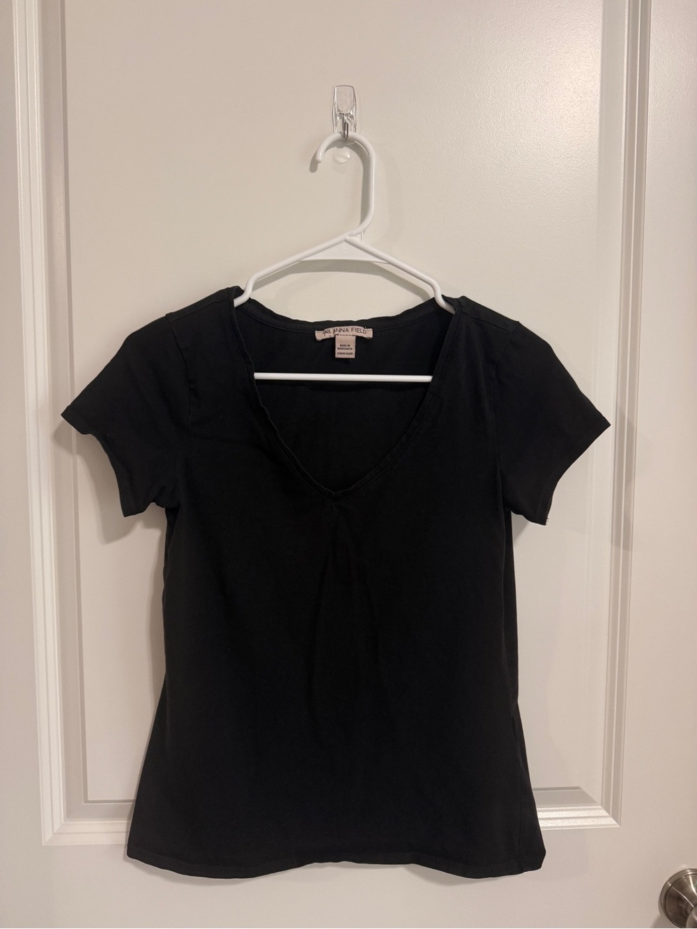 Classic Black V-Neck Short Sleeve Tee